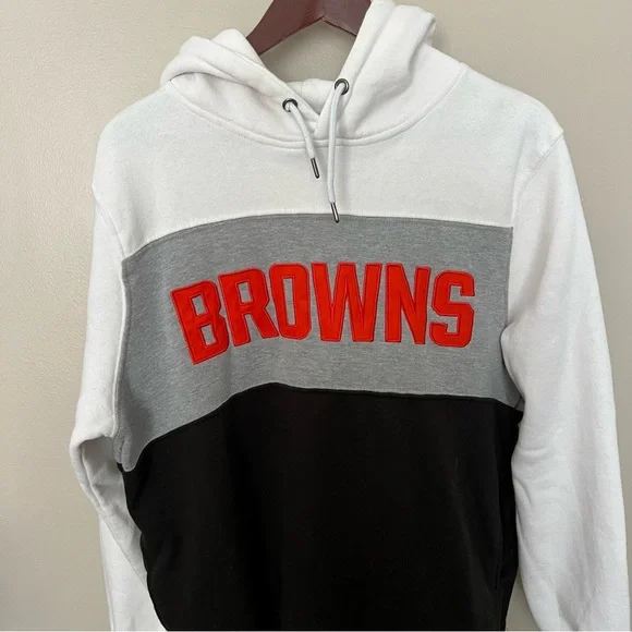 NFL Cleveland Browns team official Apparel color block pullover Hoodie size M - Picture 2 of 7